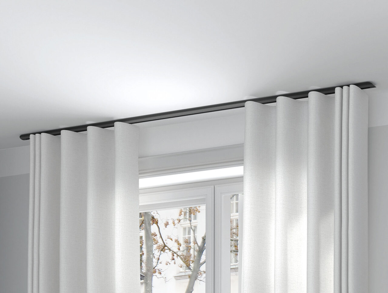 Schienensystem für Fensterdekorationen